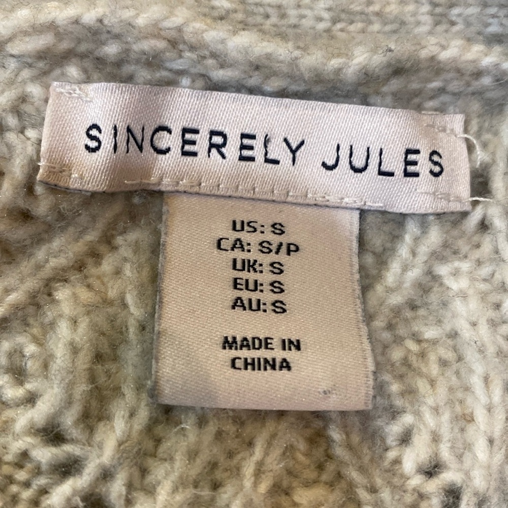 Sincerely Jules Size Small Knit Duster / Cardigan Cream - Picture 3 of 9